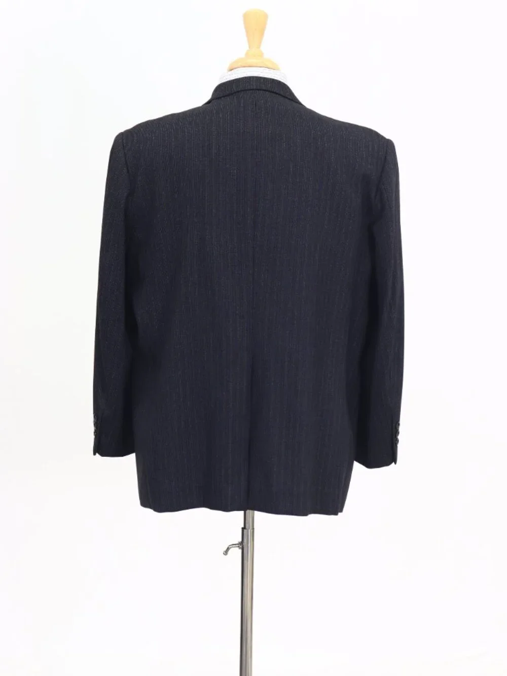 Japanese Custom 46R Navy Blazer Sport Coat Jacket 2-Button Stripe W873